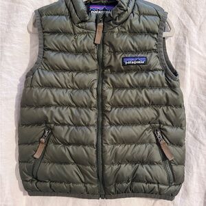 Patagonia Kids Olive Green Puffer Vest